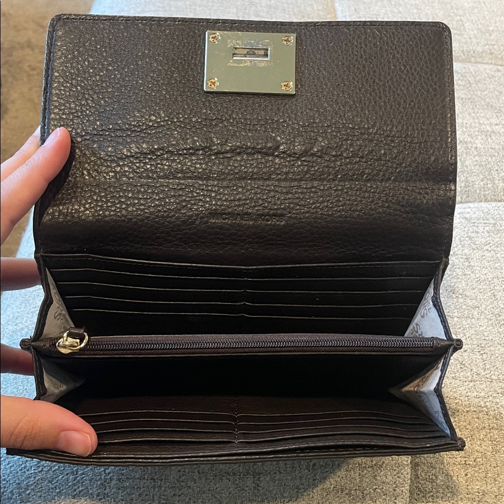 Michael Kors Dark Brown Embossed Python Wallet - image 5